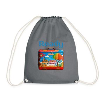 "Ready to travel", van life t-shirt - Drawstring Bag - grey - Front