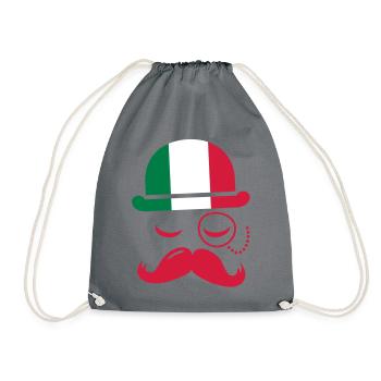 Italien Nation modische retro ikonischen Gentleman - Turnbeutel - Grau - Vorne