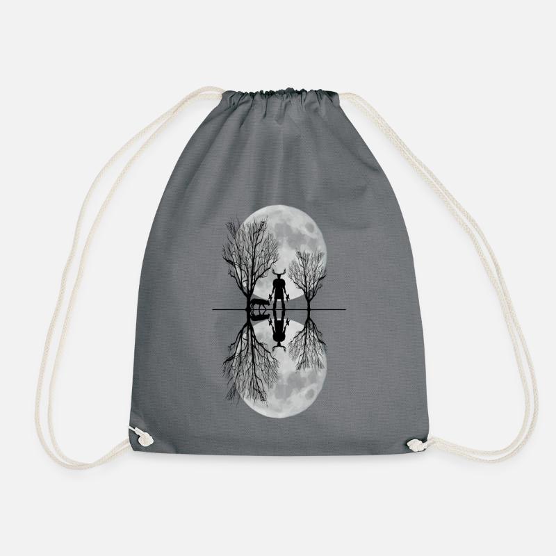 Man in the forest - Drawstring Bag - grey