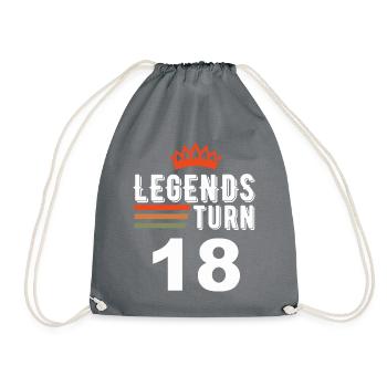 Legends turn 18, 18 birthday - Drawstring Bag - grey - Front