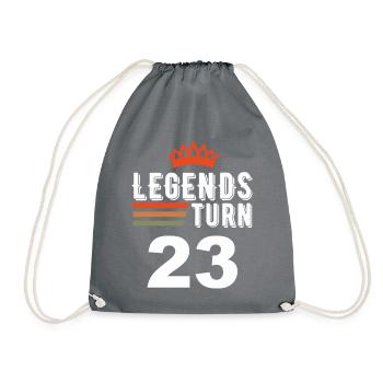 Legenden werden 23, 23 Geburtstag - Turnbeutel - Grau - Vorne