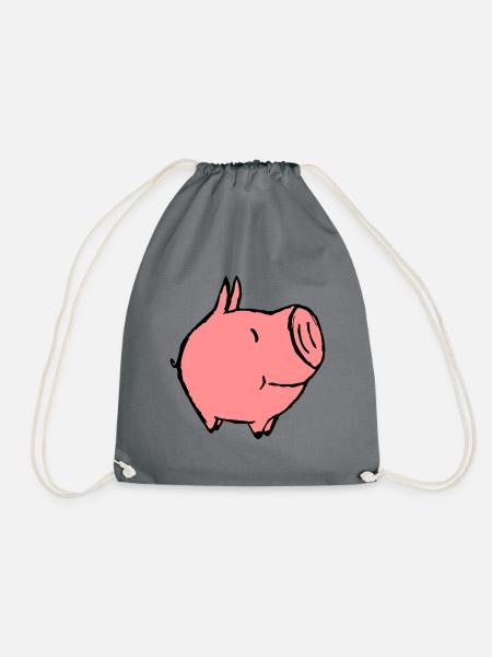 little pig - Drawstring Bag - grey