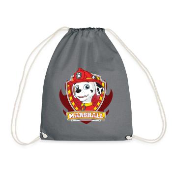 Paw Patrol Marshall Feuerwehrhund Feuerwehr Emblem - Turnbeutel - Grau - Vorne