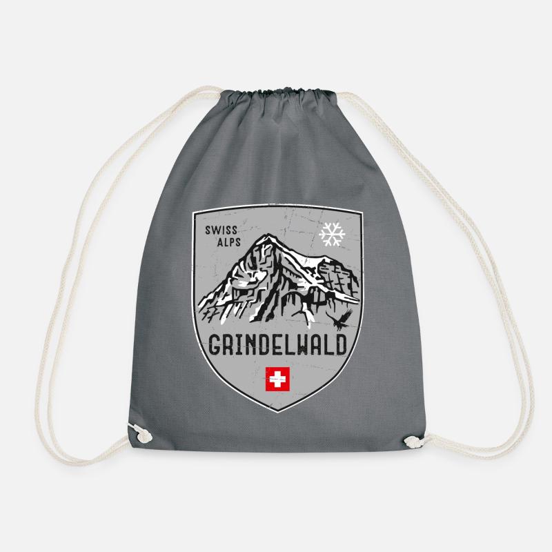 Grindelwald Eiger Schweiz Wappen - Turnbeutel - Grau