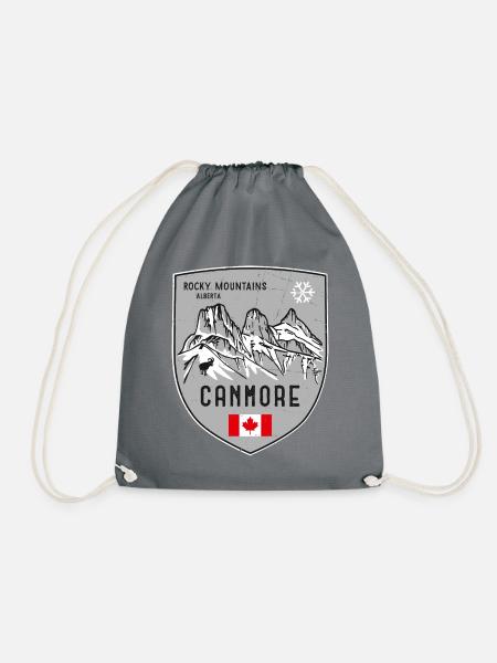 Canmore Three Sisters Kanada Wappen - Turnbeutel - Grau