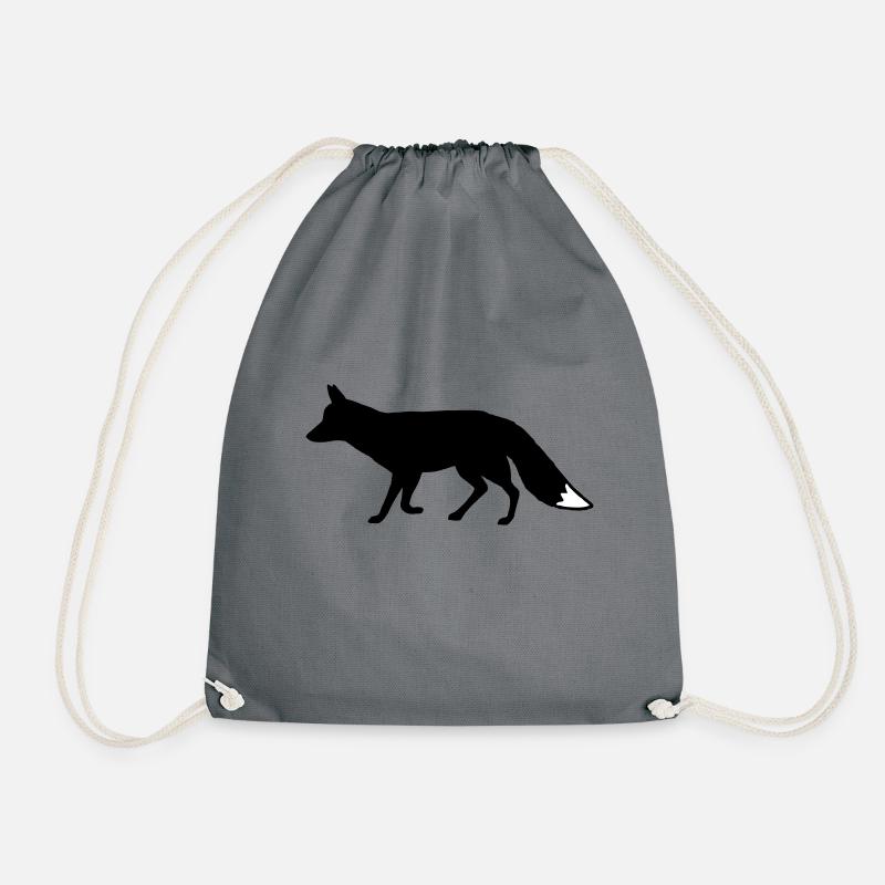 Fuchs-Silhouette - Turnbeutel - Grau
