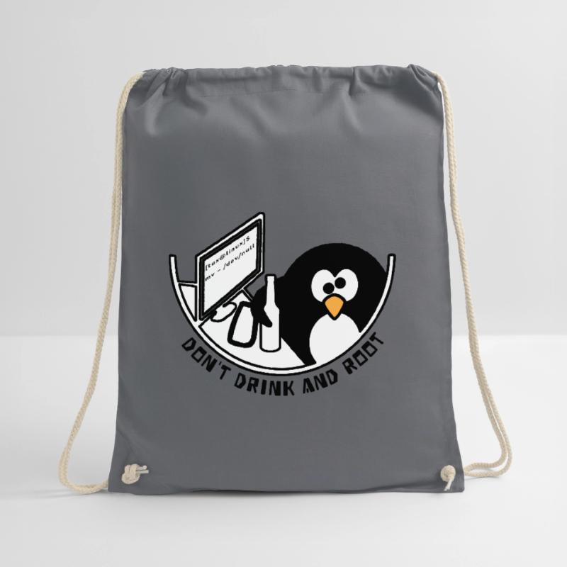 Linux Tux / dev / null Drawstring Bag