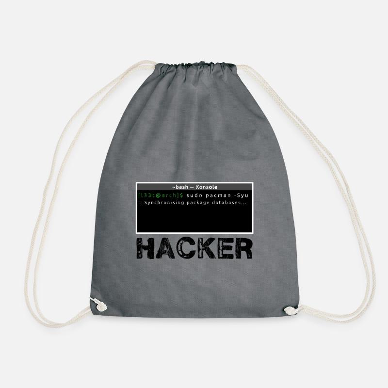 Hacker Linux - Drawstring Bag - grey