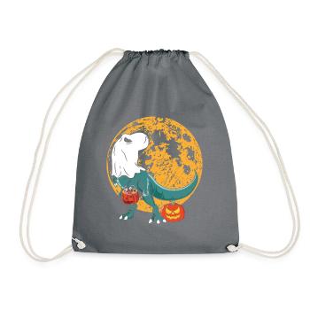 Halloween Dinosaur Pumpkin - Drawstring Bag - grey - Front