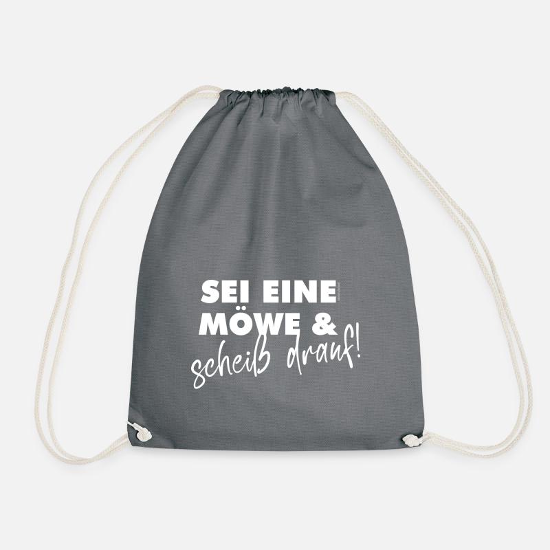 Sei eine Möwe –Scheiß drauf! - Turnbeutel - Grau