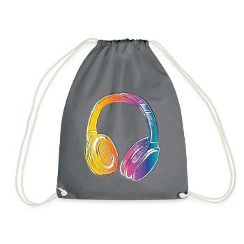Gay Pride Month LGBT Shirt LGBTQIA+ Kophörer Musik - Turnbeutel - Grau - Vorne