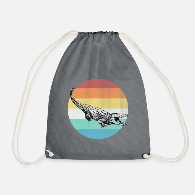 crocodile - Drawstring Bag - grey