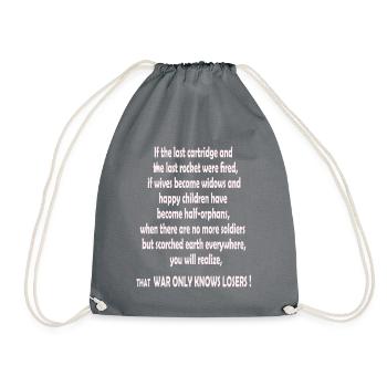 Si la dernière cartouche ; anti-guerre ; Anti-guerre - Sac de sport léger - gris - Devant