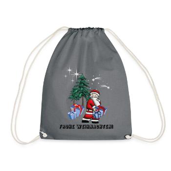Frohe Weihnachten und ein glückliches neues Jahr! - Turnbeutel - Grau - Vorne
