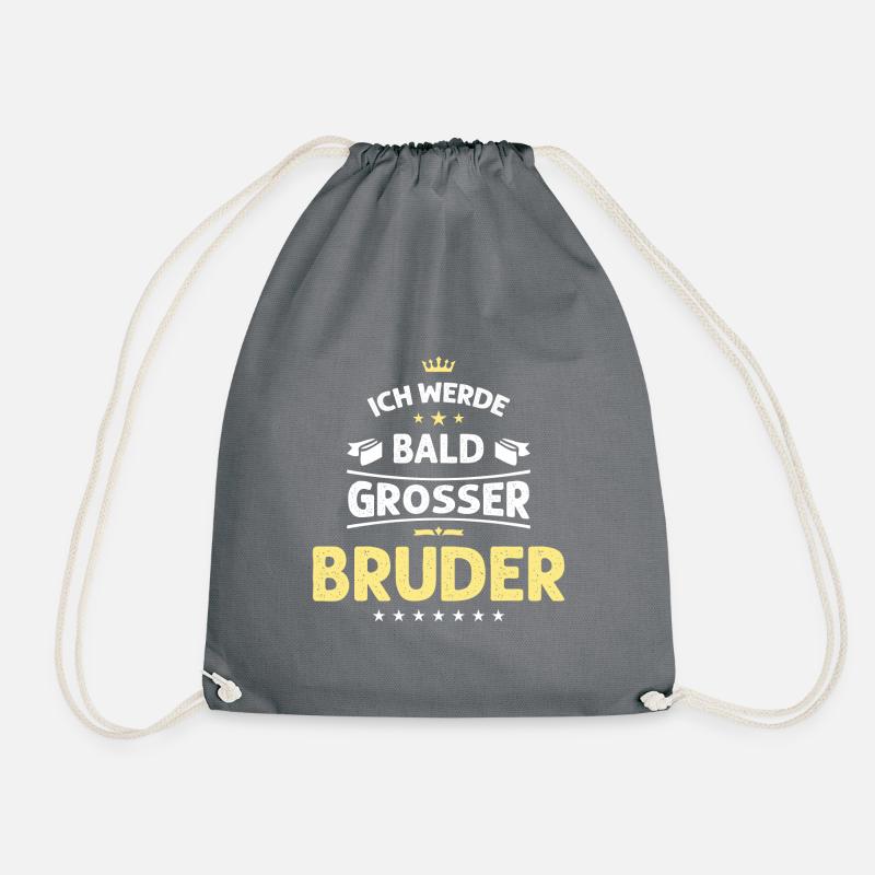 Ich werde bald großer Bruder - Turnbeutel - Grau