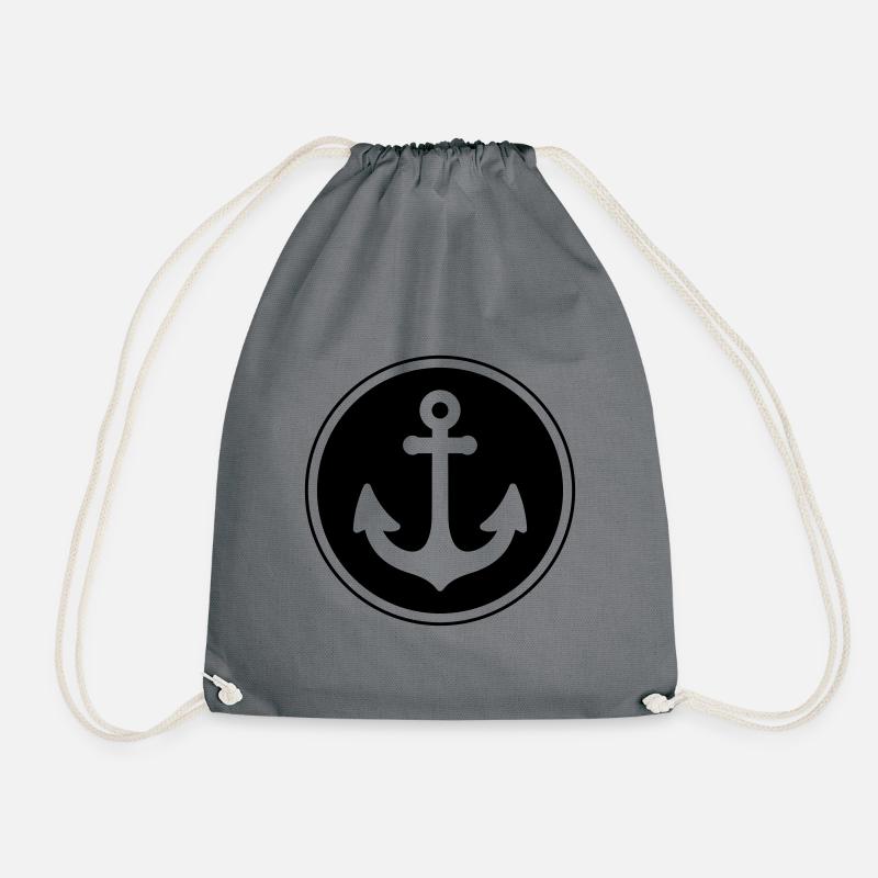 anker symbol icon kreis - Turnbeutel - Grau