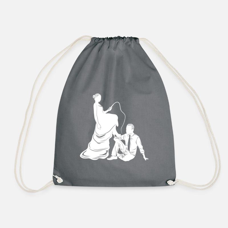 bridal couple married couple silhouette - Drawstring Bag - grey