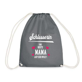 Schlosserin Beste Mama Muttertag Geburtstag - Turnbeutel - Grau - Vorne