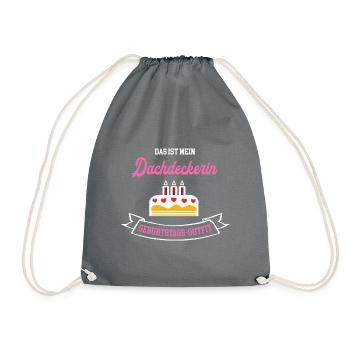 Dachdeckerin Geburtstag Geburtstagsgeschenk Chefin - Turnbeutel - Grau - Vorne