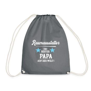 Raumausstatter Bester Papa Vatertag Geburtstag - Turnbeutel - Grau - Vorne