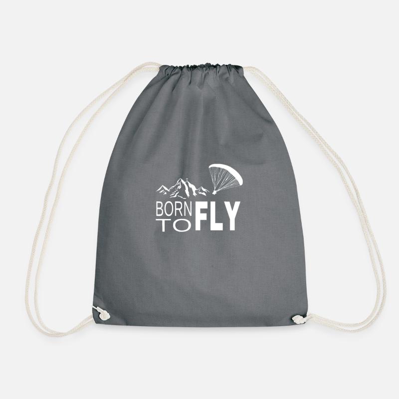 Paragliding, mountains - Drawstring Bag - grey