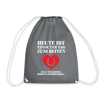Heute Ist Ein Guter Tag Zum Reiten Pferde Reiter - Turnbeutel - Grau - Vorne