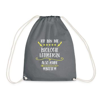 Bio Lehrerin Spruch Biologielehrerin Biologie - Turnbeutel - Grau - Vorne