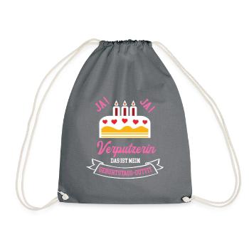 Verputzerin Geburtstag Geburtstagsgeschenk Chefin - Turnbeutel - Grau - Vorne