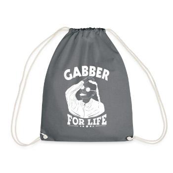 Gabber for Life - Drawstring Bag - grey - Front