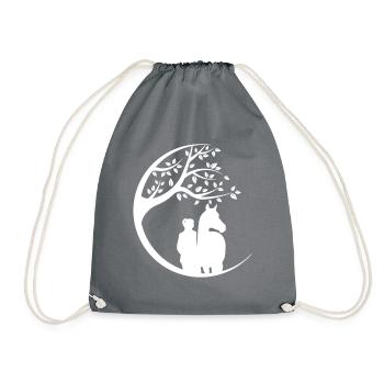 Une fille avec un cheval - Sac de sport léger - gris - Devant