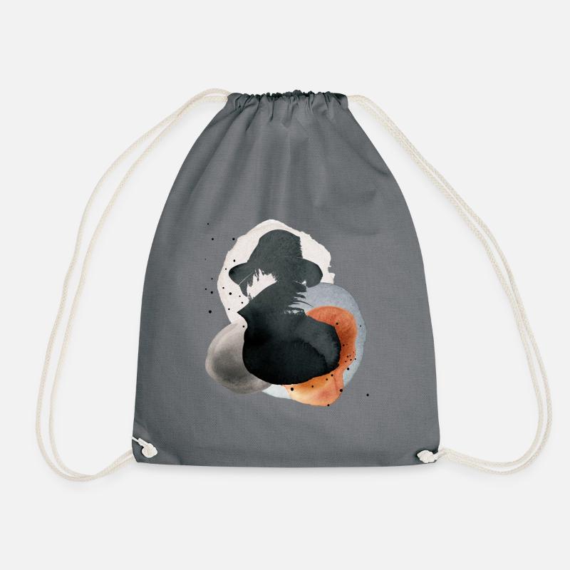 männliche Silhouette mit Fedora Hut und Mantel - Turnbeutel - Grau