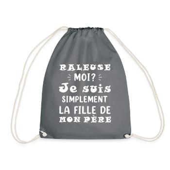 Râleuse je suis la fille de mon père cadeau humour - Sac de sport léger - gris - Devant