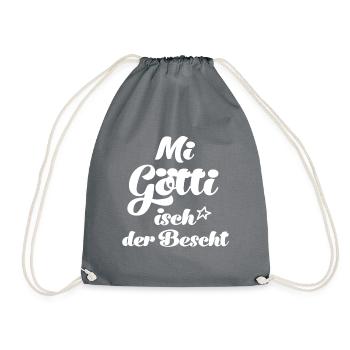 Mi Götti isch der bescht Patenonkel Schweiz - Turnbeutel - Grau - Vorne