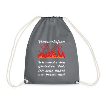 Feuerwehrfrau - Turnbeutel - Grau - Vorne
