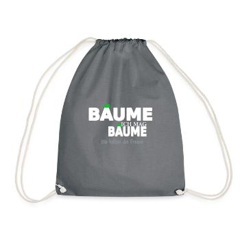 ich mag bäume weiss - Turnbeutel - Grau - Vorne