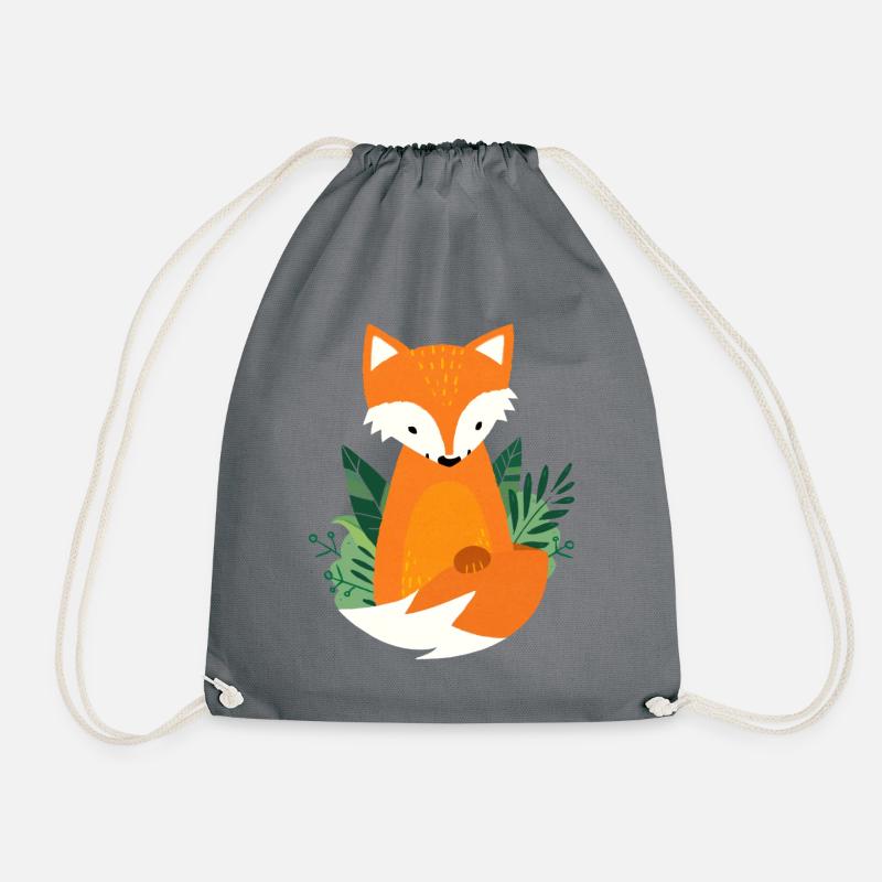 Kleiner Fuchs im Wald - Turnbeutel - Grau