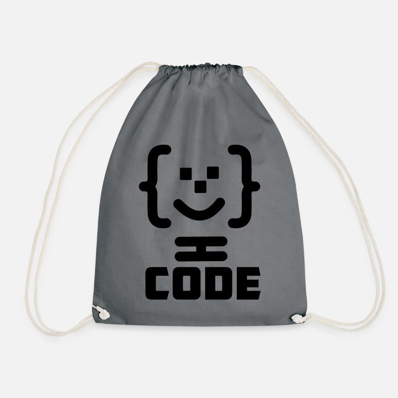 Hauptprogrammierer-Code-Logo mit Text CODE - Turnbeutel - Grau