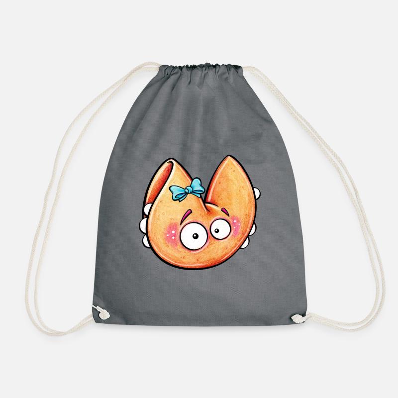 fortune cookie monster with bow - Turnbeutel - Grau