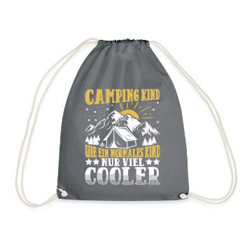 CAMPING KIND WIE EIN NORMALES KIND NUR VIEL COOLER - Turnbeutel - Grau - Vorne