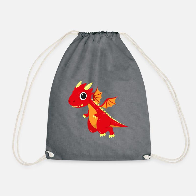 Drache Drachen Drachen Hausdrachen - Turnbeutel - Grau