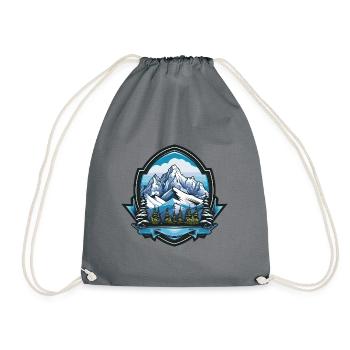 Mountains icon - Drawstring Bag - grey - Front