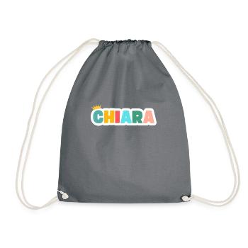 Chiara! Customizable - Drawstring Bag - grey - Front