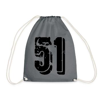 51 Zahl Trikot - Turnbeutel - Grau - Vorne
