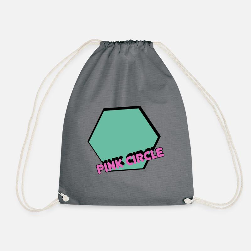 Vintage Hexagon with Text - Drawstring Bag - grey