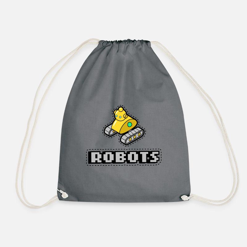 Roboter Shirt - Das lustige Retro Technik Geschenk - Turnbeutel - Grau