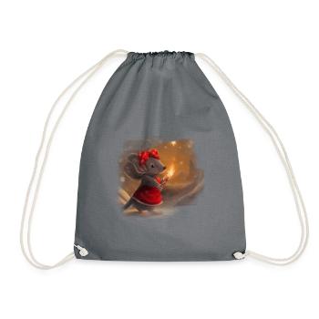Mouse Christmas Gift - Drawstring Bag - grey - Front