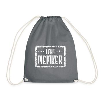 Team Member Heart - Drawstring Bag - grey - Front
