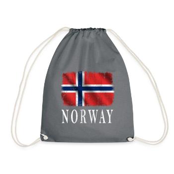Drapeau de la Norvège, vintage de drapeau de la Norvège - Sac de sport léger - gris - Devant