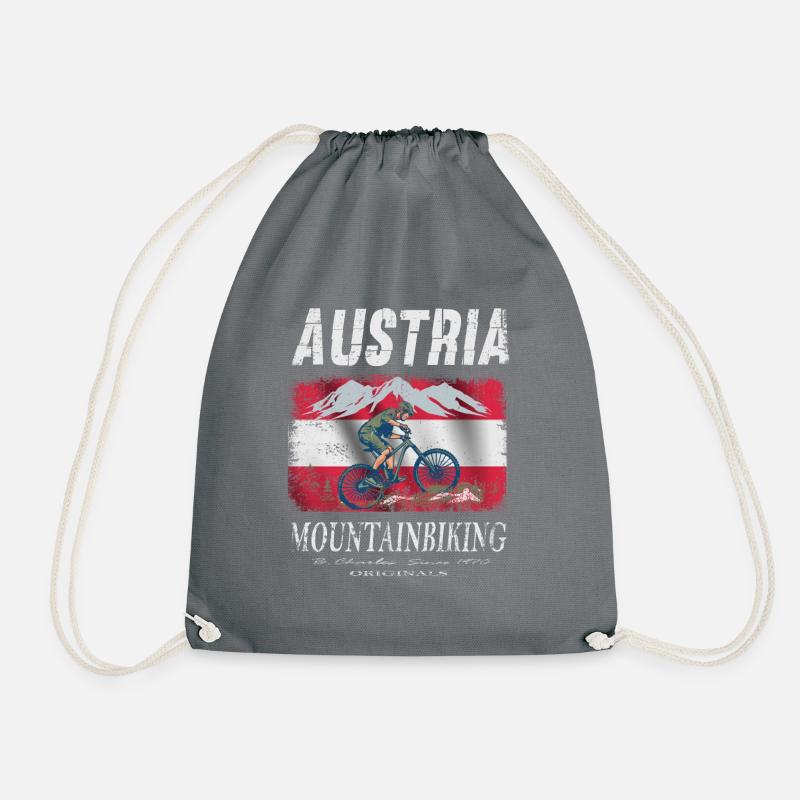 Austria Mountainbiking Radeln Urlaub Geschenk - Turnbeutel - Grau