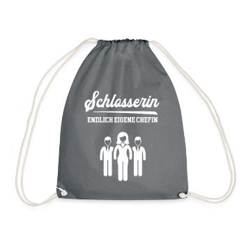 Schlosserin Chefin Selbstständigkeit Schlosserei - Turnbeutel - Grau - Vorne